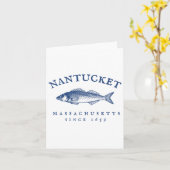 Carte Machusetts de Nantucket Retro Pêche (Fleur jaune)