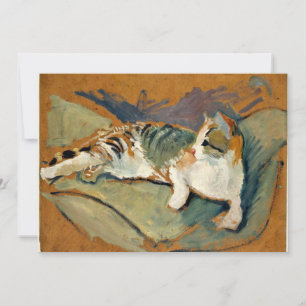 Carte Macke - Chat sur le Coussin vert,