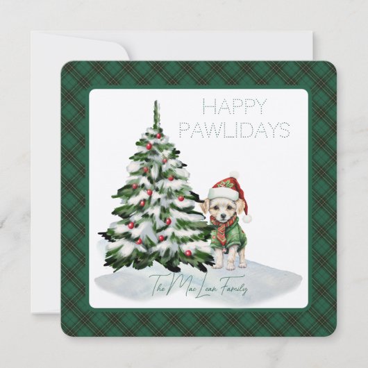 Carte MacLean Chasse Ancienne Tartan Joyeux Pawlidays (Devant)