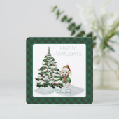 Carte MacLean Chasse Ancienne Tartan Joyeux Pawlidays (Debout devant)