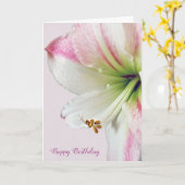 Carte macro d'anniversaire d'amaryllis (Fleur jaune)