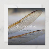 Carte Macro des ailes de libellules avec citation de Sha (Devant)