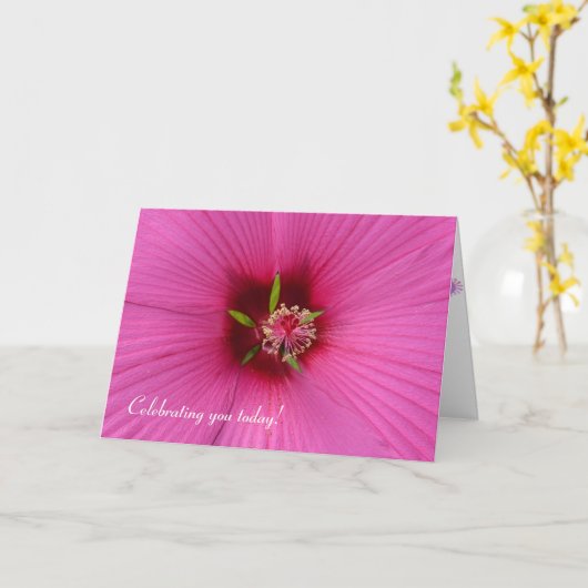 Carte Macro Hibiscus rose (Fleur jaune)