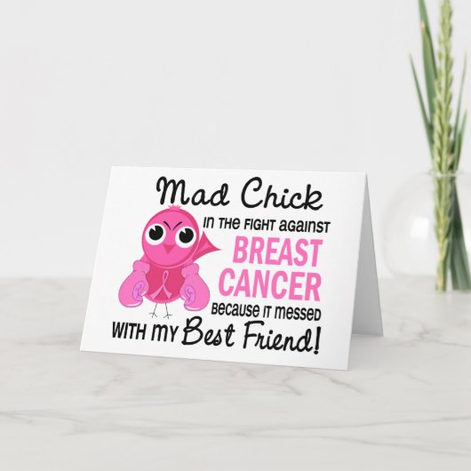 Carte Mad Chick 2 meilleur ami cancer du sein (Devant)