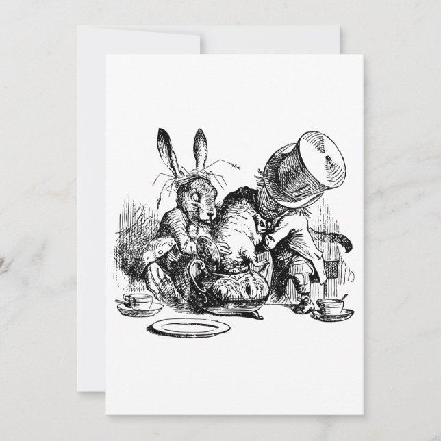 Carte Mad Hatter et March Hare tremblent le Dormouse (Devant)