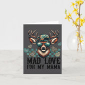 Carte Mad Love For My Mama Deer Head Valentines Day Hunt (Fleur jaune)