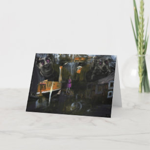 Carte Mad World Mixed Media Goth Horror Art original