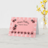 Carte Madame Bug Birthday (Fleur jaune)