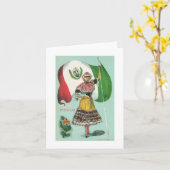 Carte Madame et Drapeau-Tôt mexicains 1900's (Fleur jaune)