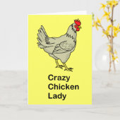 Carte Madame folle de poulet (Fleur jaune)