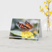 Carte Madame peinte par Américain Butterfly Blank (Fleur jaune)