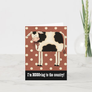 Carte Madame simple Moving Notice de vache primitive à