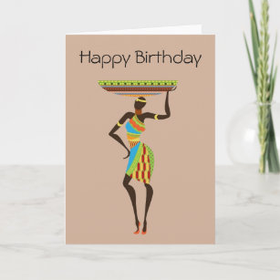 Carte Madame Tribale Africaine Avec L Anniversaire De Zazzle Fr