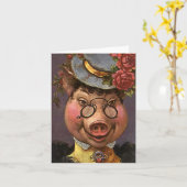 Carte Madame victorienne d'humour, idiote et drôle (Fleur jaune)