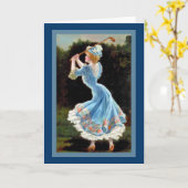 Carte Madame vintage Golfing (Fleur jaune)