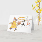 Carte MadCatWoman et ses putois (Fleur jaune)