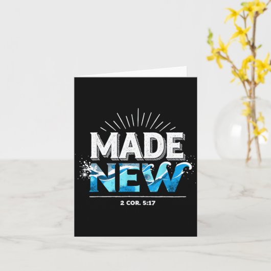 Carte Made New Baptized Baptism  (Fleur jaune)