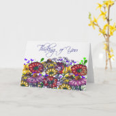 Carte Mademoiselle Taylor vous souhaite des pensées affe (Fleur jaune)