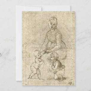 Carte Madone, Christ et Saint Jean-Baptiste par Rapahel