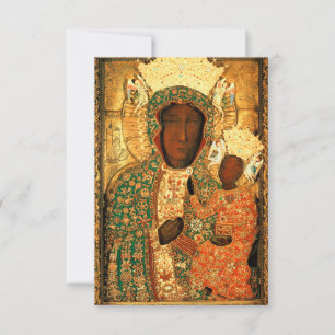Carte Madone noire et Enfant Notre-Dame de Czestochowa