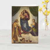 Carte Madone Sixtine par Raphaël (Fleur jaune)