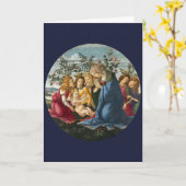 Carte Madonna Adoring l'Enfant avec 5 Anges Botticelli (Fleur jaune)