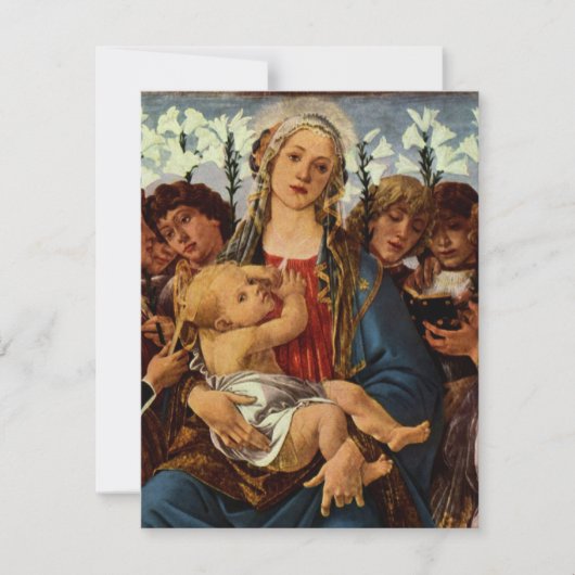 Carte Madonna and Child avec huit anges par Botticelli (Devant)