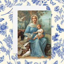 Carte Madonna bleue française