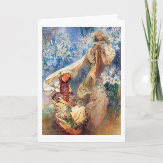 Carte Madonna de la Lily, Mucha (Devant)