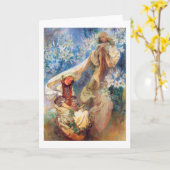 Carte Madonna de la Lily, Mucha (Fleur jaune)