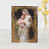 Carte Madonna et enfant avec l'agneau (Fleur jaune)