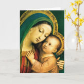 CARTE MADONNA ET ENFANTS (Fleur jaune)