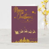 Carte Madrid Skyline Joyeux Noël (Fleur jaune)