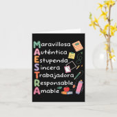Carte Maestra Enseignant espagnol enseignant bilingue Ma (Fleur jaune)