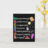 Carte Maestra Enseignant espagnol enseignant bilingue Ma (Fleur jaune)