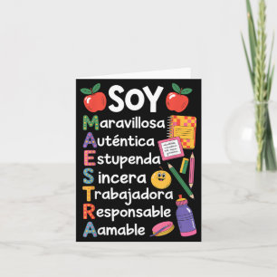 Carte Maestra Professeur d'espagnol Enseignante bilingue