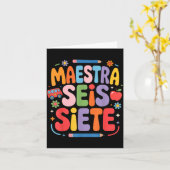 Carte Maestra Six Seven Prof École Enfants Amusants  (Fleur jaune)