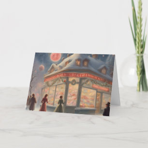 Carte Magasin de bonbons un soir d'hiver Noël