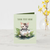 Carte Magasin de café chat mignon n'importe quel but ajo (Fleur jaune)