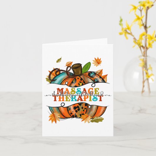 Carte Mage Thérapeute Citrouille Automne Reconnaissant G (Fleur jaune)