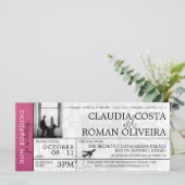 Carte Magenta Brésil Mariage Embarquement Pass Invitatio (Debout devant)