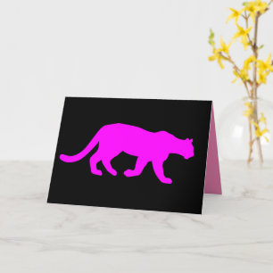 Carte Magenta Cougar Puma Marcher Silhouette
