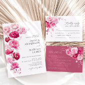 Carte Magenta Hot rose Rose Floral Mariage Numéro de tab