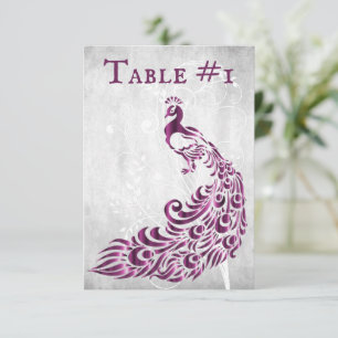 Carte Magenta Peacock Leaf Vin Table