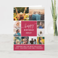 Magenta simple anniversaire 10 photo collage grill