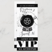 Carte Magic Crystal Ball Fortune Teller Party VIP Ticket (Devant / Derrière)