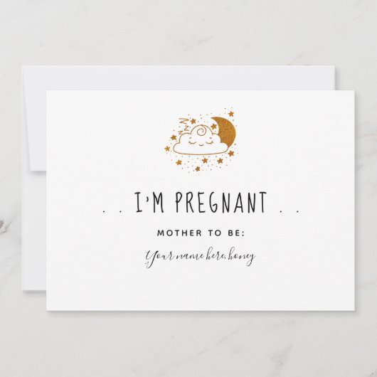 Carte Magic Gold Cloud - Annonce de grossesse (Devant)