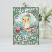Carte Magic jolie perroquet numérique Anniversaire (Debout devant)