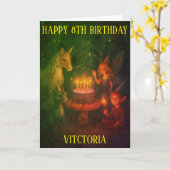 Carte Magical Creatures Birthday Party Custom Birthday (Fleur jaune)