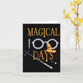 Carte Magical Days Of School 100th Day Teacher Students (Fleur jaune)